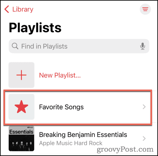 Lista ulubionych utworów Apple Music
