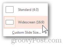 Standardowa szerokoekranowa proporcja prezentacji PowerPoint dostosuj rozmiar