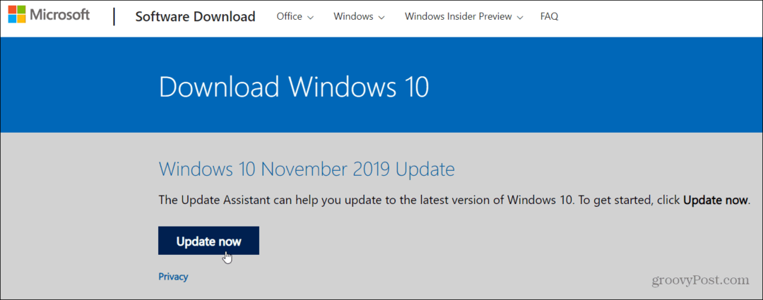 Jak zainstalować aktualizację systemu Windows 10 w wersji 1909 listopada 2019 r