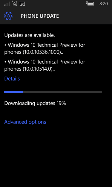 Aktualizacje telefonu z Windows 10