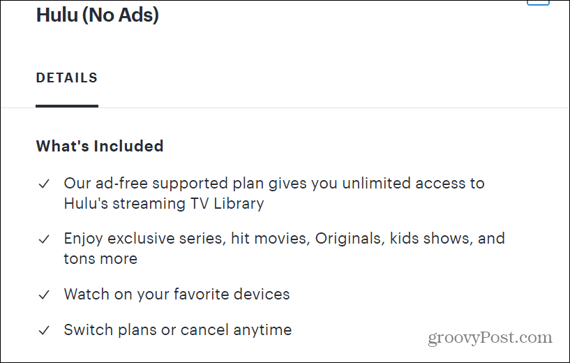Plan bez reklam Hulu