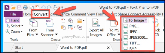 Konwertowanie pliku PDF na obraz za pomocą PhantomPDF