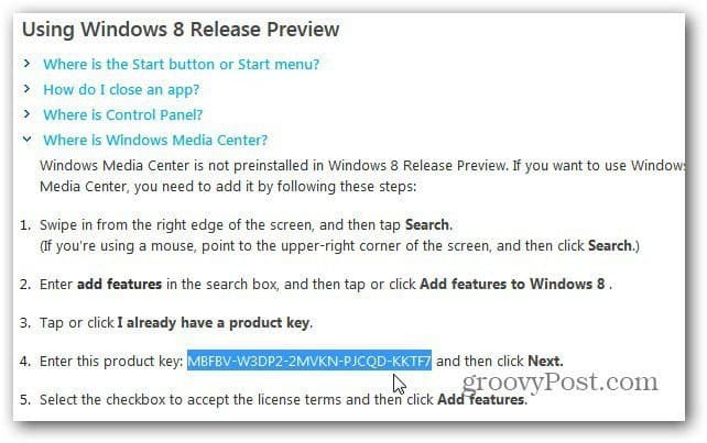 Zainstaluj Windows Media Center w wersji zapoznawczej Windows 8