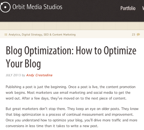 optymalizacja blogów orbit media