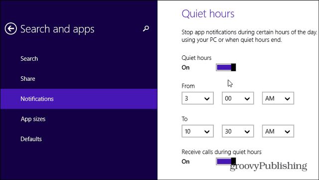 Ciche godziny w systemie Windows 8.1 umożliwiają wyłączenie powiadomień aplikacji
