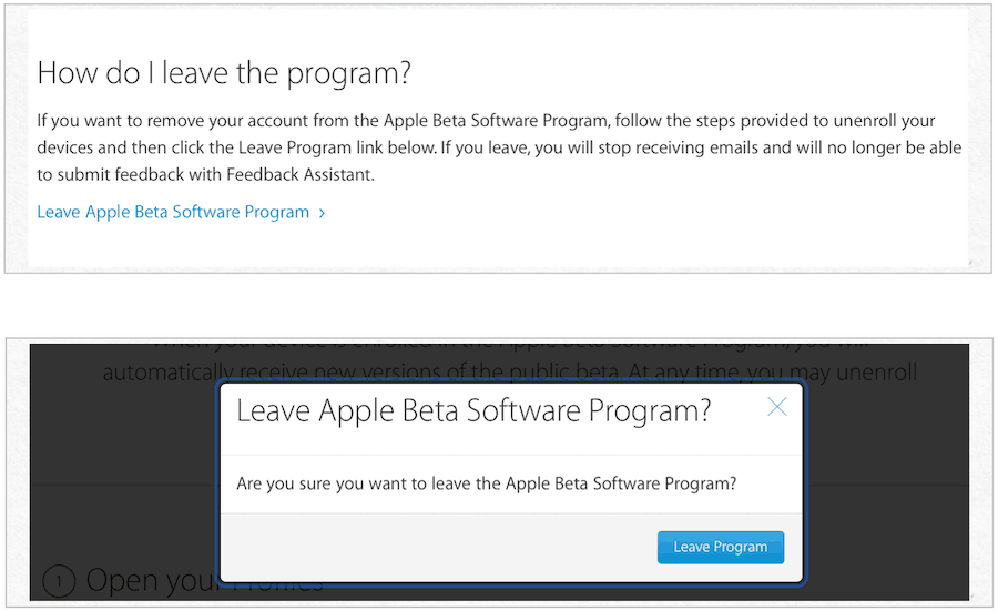 zostaw program Apple w wersji beta