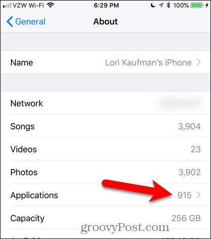 Liczba aplikacji na iPhonie