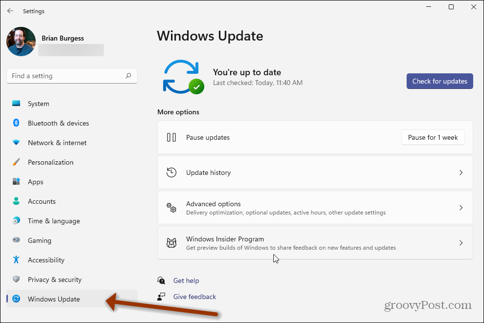 Ustawienia Windows 11 Windows Update