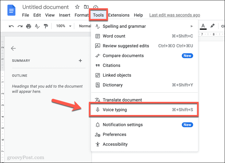 Aktywuj pisanie głosowe w Dokumentach Google