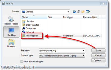 Zrzut ekranu Dropbox - automatycznie zapisuj pliki w kopii zapasowej online