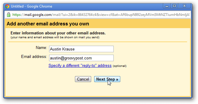 wprowadź nowy adres e-mail