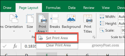 Ustawianie obszaru drukowania Excela
