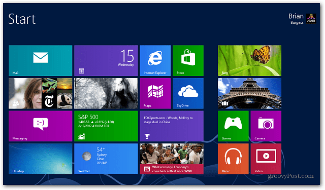 Ekran startowy Windows 8 Live Tiles