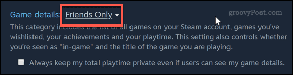 Ustawienie prywatności gry dla znajomych tylko w Steam