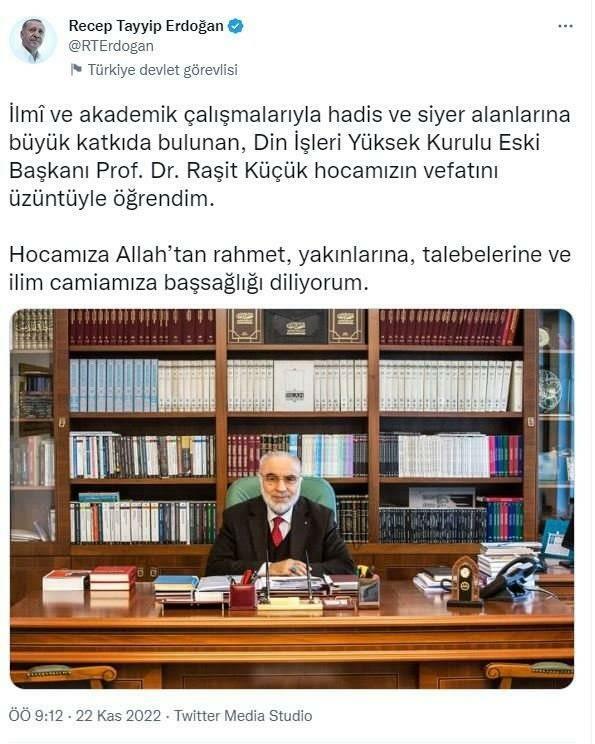 List kondolencyjny prezydenta Erdogana