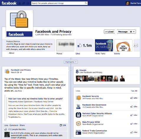 facebook i strona prywatności