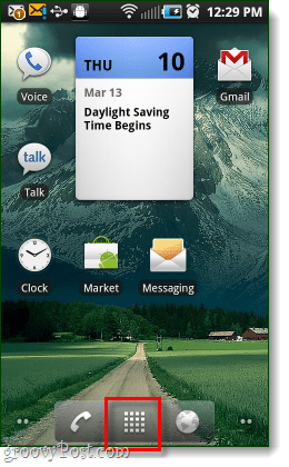 przycisk aplikacji na ekranie głównym Androida