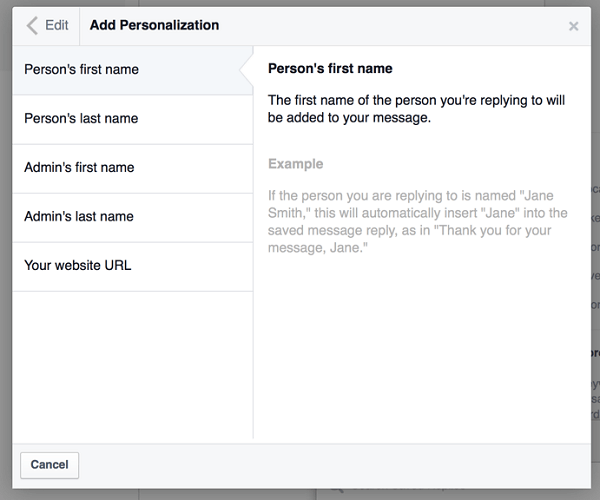 facebook dodaj personalizację