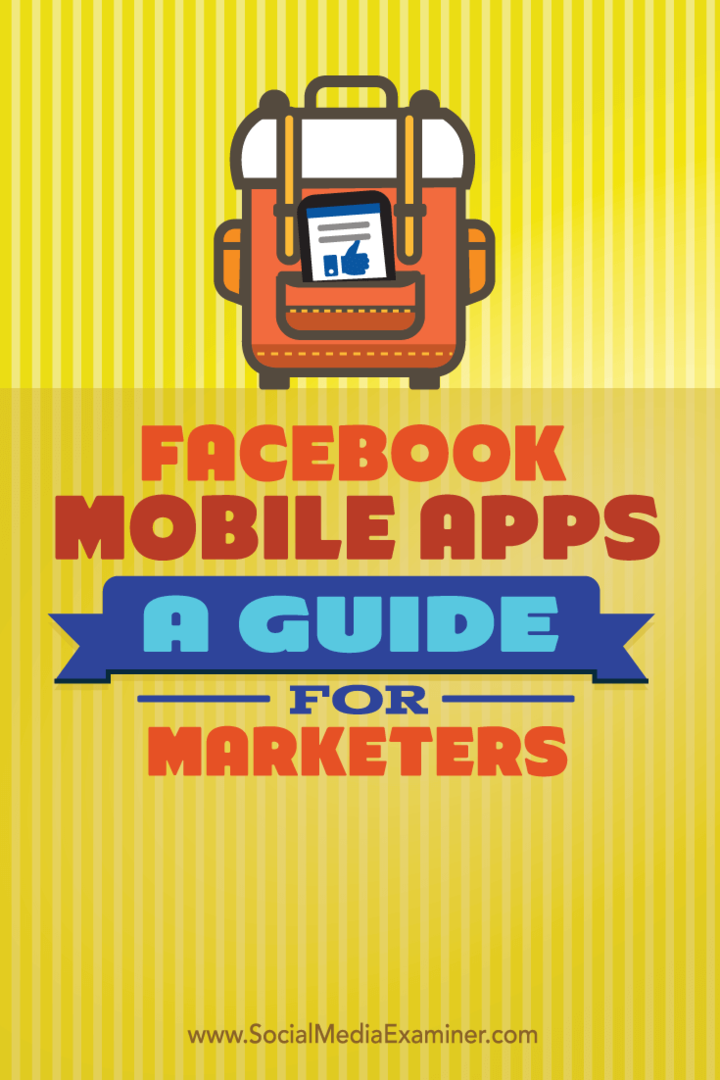 zarządzaj marketingiem za pomocą aplikacji mobilnych na Facebooku