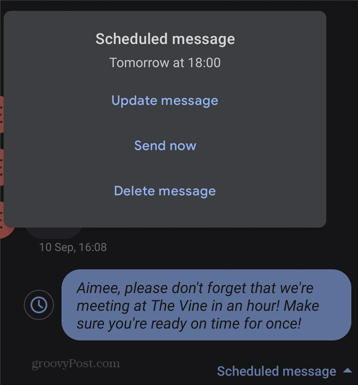 Jak zaplanować wiadomości tekstowe na Androida anuluj
