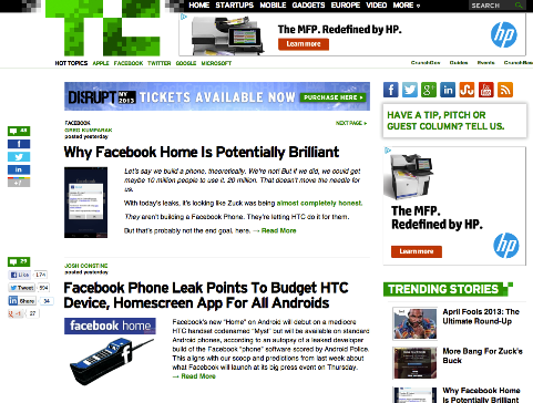 tag facebook w serwisie techcrunch