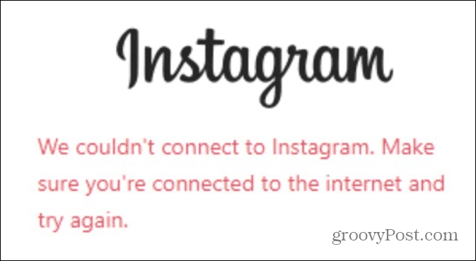 nie można połączyć się z Instagramem
