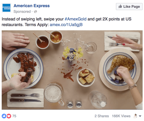 American Express wideo na Facebooku
