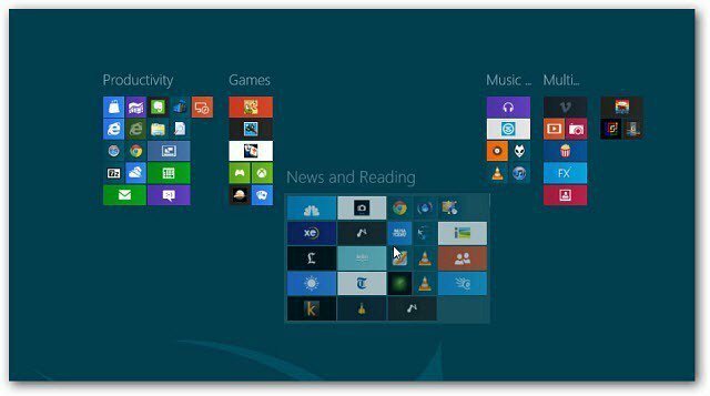 Windows 8: Utwórz grupy kafelków na ekranie startowym