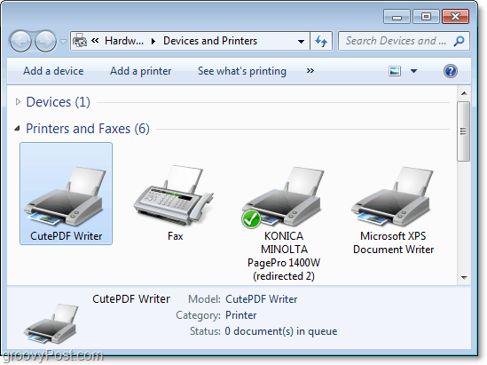 jak wyświetlić okno dialogowe urządzeń i drukarek w Windows 7