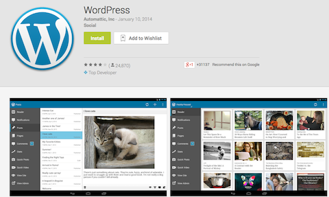 aplikacja wordpress