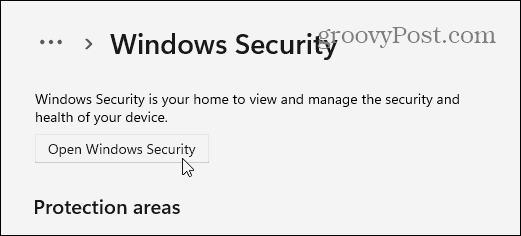 Otwórz zabezpieczenia systemu Windows