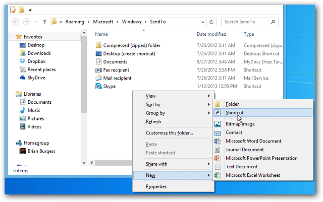 Dodaj Szybkie uruchamianie do menu Wyślij do kontekstu w systemie Windows 7