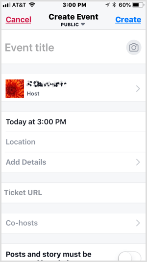 skonfiguruj wydarzenie za pomocą aplikacji Facebook Local