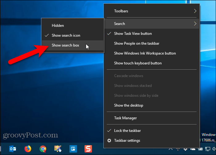 Pokaż ustawienia paska zadań w systemie Windows 10