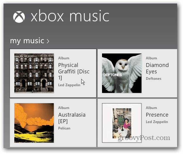 Wybierz album Xbox Music