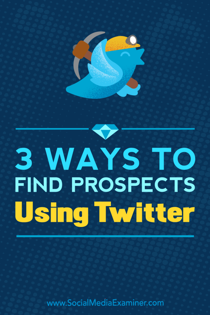 3 sposoby na znalezienie potencjalnych klientów za pomocą Twittera autorstwa Andrew Pickeringa w Social Media Examiner.