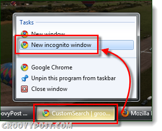 uruchomienie paska incognito chrome