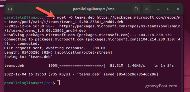 Pobierz Microsoft Teams w terminalu Ubuntu