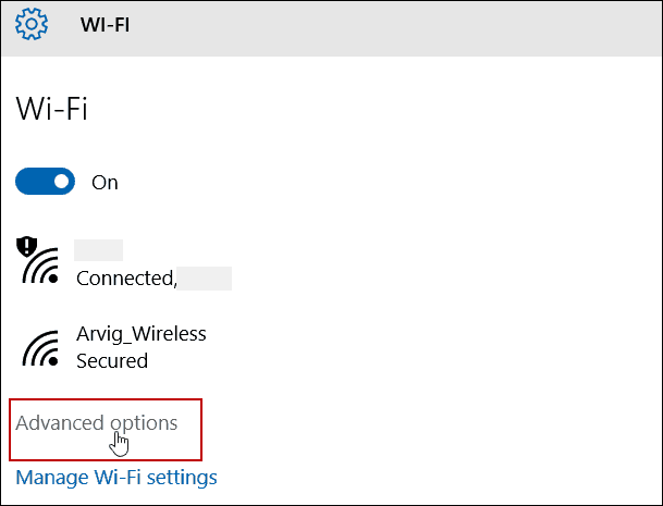 Ustawienia zaawansowane WiFi
