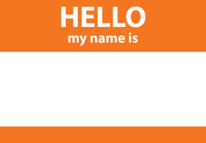 7-etapowy proces tworzenia skutecznych filmów marketingowych, plakietka ze zdjęciem stockowym z napisem „Cześć, nazywam się…”