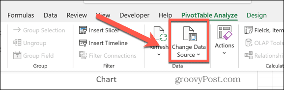 Excel zmienia źródło danych