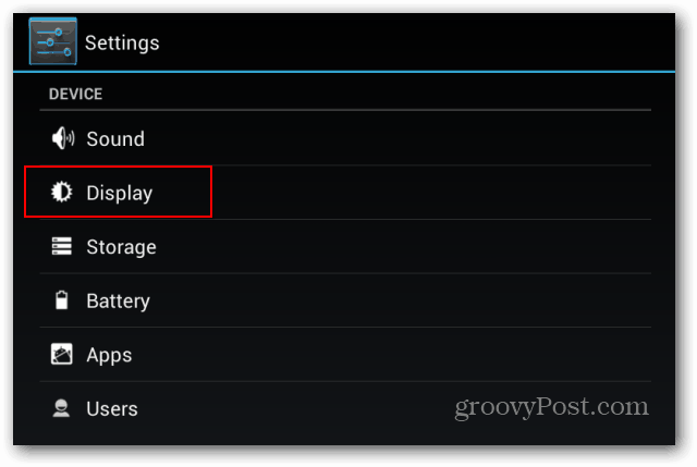 Zostanie wyświetlony ekran ustawień blokady Goggle Nexus 7