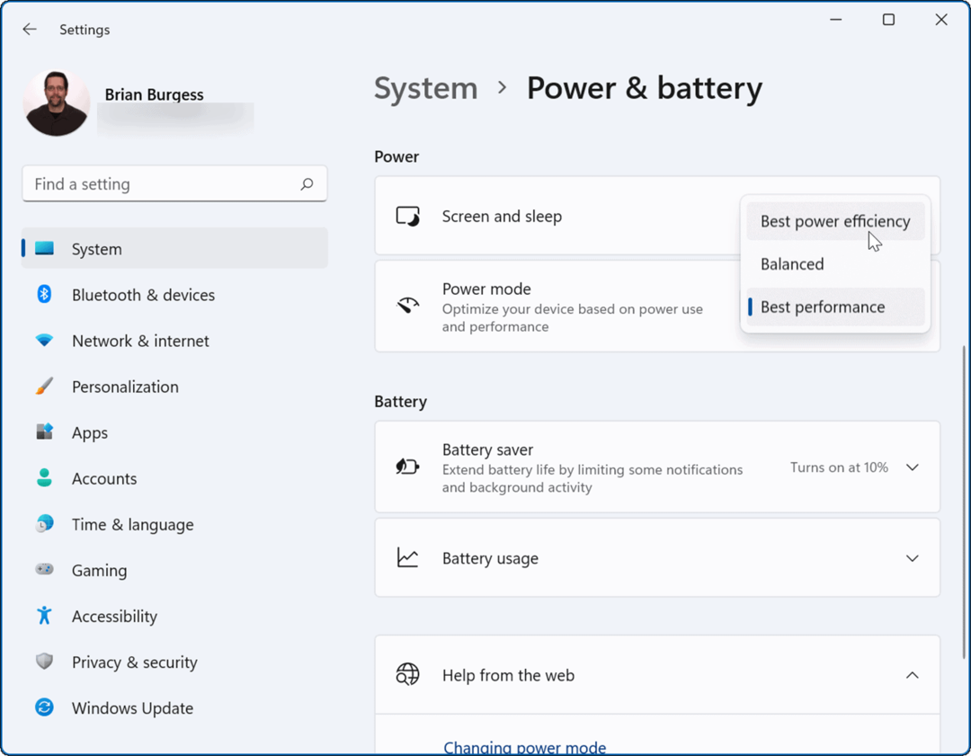 Tryb zasilania systemu Windows 11 wydłuża czas pracy baterii w systemie Windows 11