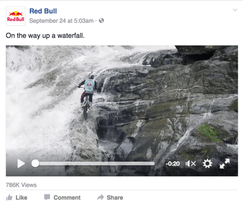red bull post na facebooku
