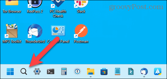 Ikona wyszukiwania tylko na pasku zadań w systemie Windows 11