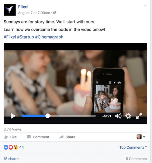 Reklama wideo flixel na Facebooku