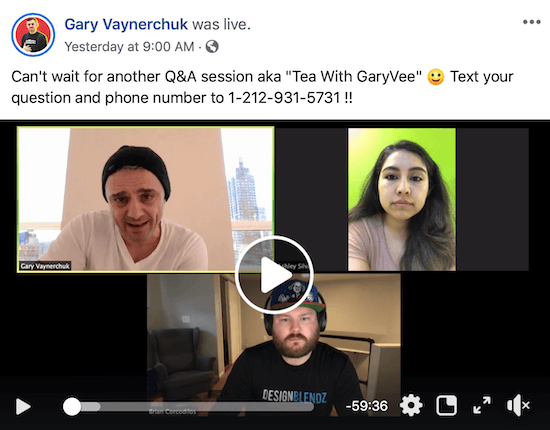 Facebook na żywo od Gary Vaynerchuk
