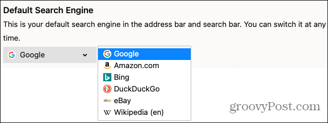 Domyślna wyszukiwarka Firefox
