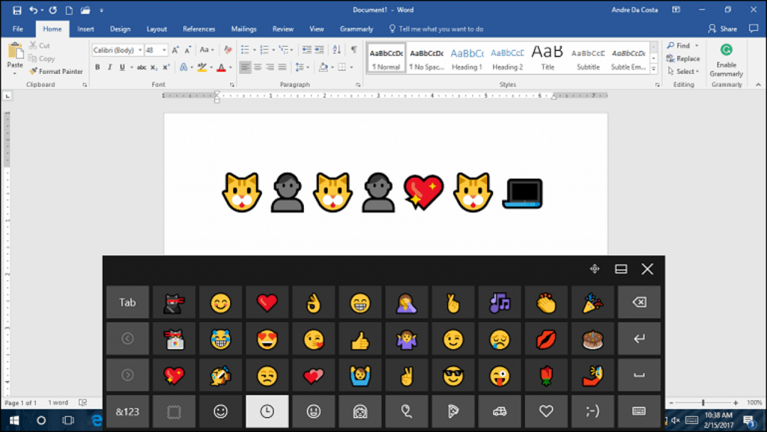 włączyć emoji Windows 10 klawiatura Microsoft Word