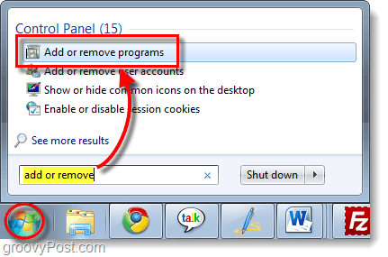 dodawać lub usuwać programy w Windows 7